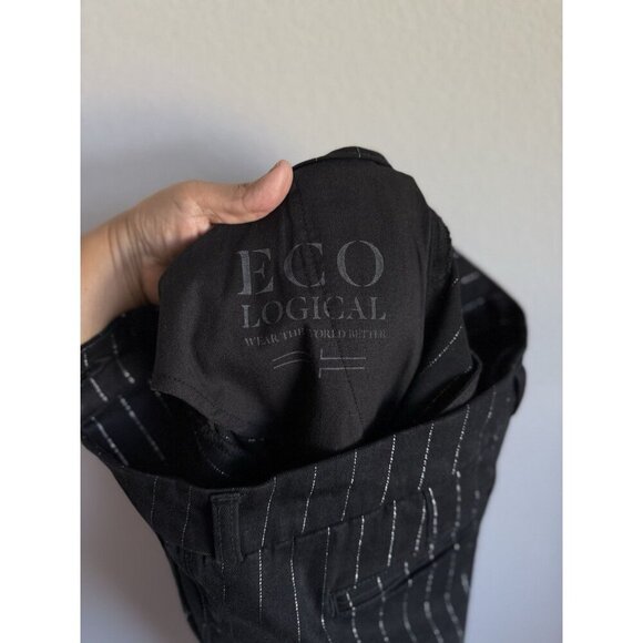 Liverpool Women's Mid-Rise Flare Trouser Pants Shimmer Pinstripe Denim Size 4/27 - Picture 11 of 11